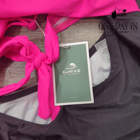 Eomenie Cross Front Cut Out One Piece Swimsuit Size XL - Picture 4 of 7